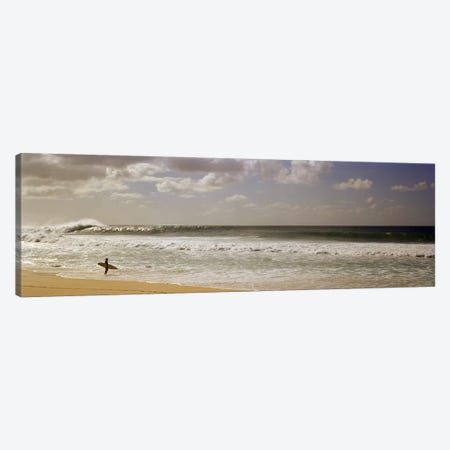 Lone Surfer, North Shore, O'ahu, Hawai'i, USA Canvas Print #PIM7421} by Panoramic Images Canvas Art Print