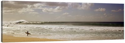Lone Surfer, North Shore, O'ahu, Hawai'i, USA Canvas Art Print - Wave Art