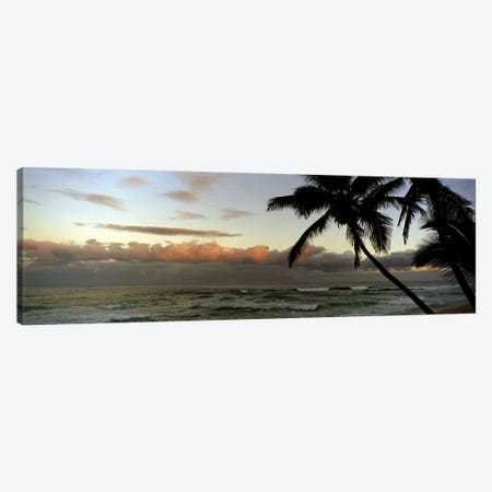 Cloudy Seascape Sunset Canvas Print #PIM7422} by Panoramic Images Art Print