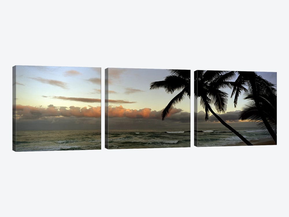 Cloudy Seascape Sunset by Panoramic Images 3-piece Canvas Print