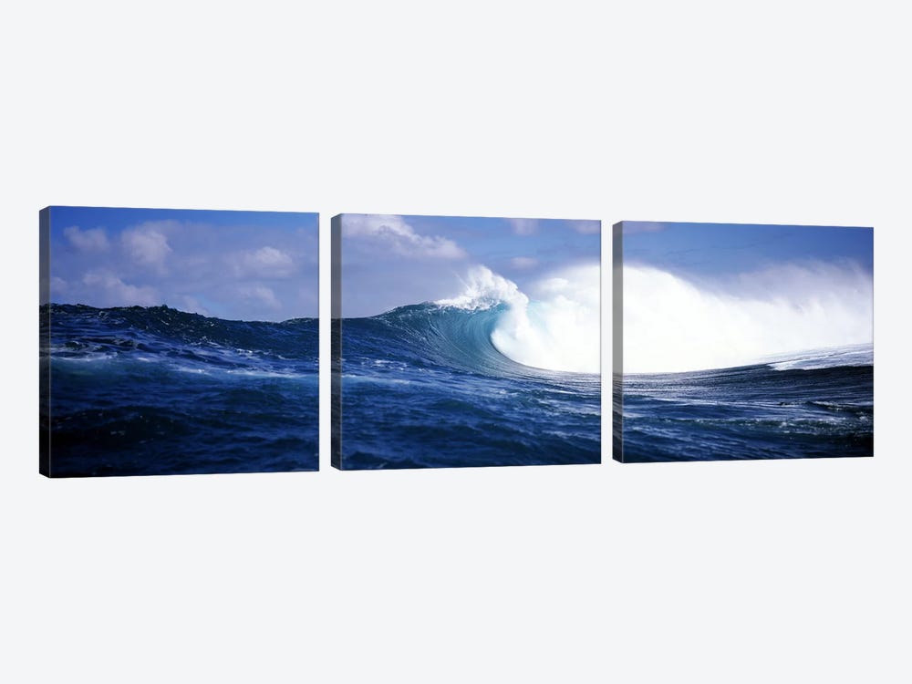 Close-Up Of A Breaking Ocean Wave by Panoramic Images 3-piece Canvas Art