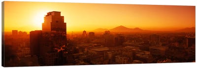 Majestic Orange Sunset, Santiago, Chile Canvas Art Print