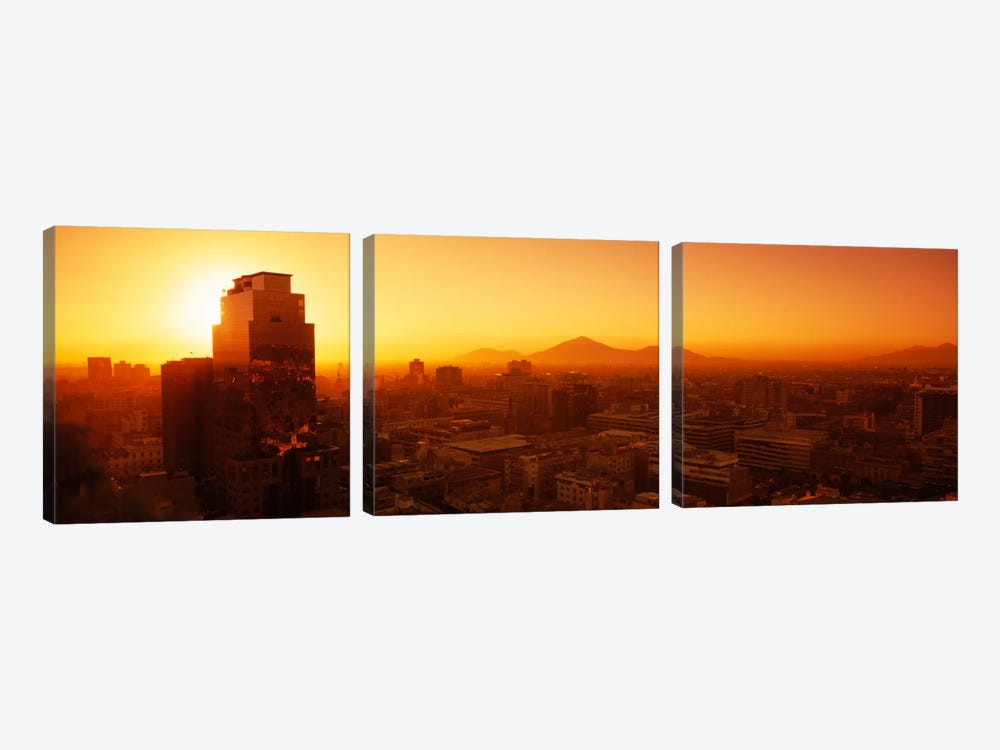 Majestic Orange Sunset, Santiago, Chile by Panoramic Images 3-piece Art Print