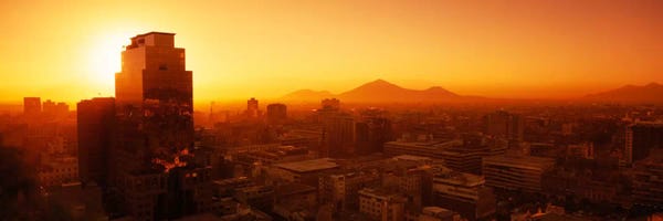 Chile: Majestic Orange Sunset, Santiago, Chile by Panoramic Images