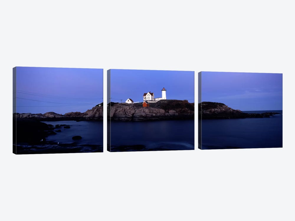 Cape Neddick Light (The Nubble), Nubble Island, York County, Maine, USA by Panoramic Images 3-piece Canvas Artwork