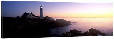 Lighthouse on the coast, Portland Head Lighthouse built 1791, Cape Elizabeth, Cumberland County, Maine, USA Canvas Art Print - Maine