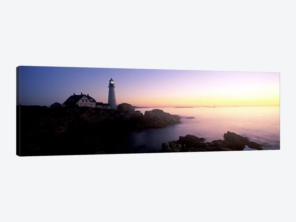 Lighthouse on the coast, Portland Head Lighthouse built 1791, Cape Elizabeth, Cumberland County, Maine, USA by Panoramic Images 1-piece Canvas Artwork