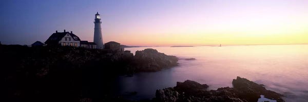 Maine: Lighthouse on the coast, Portland Head Lighthouse built 1791, Cape Elizabeth, Cumberland County, Maine, USA by Panoramic Images