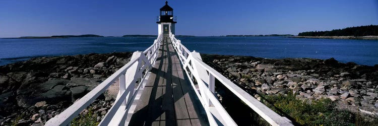 Lighthouse on the coastMarshall Point Lighthouse, built, rebuilt 1858, Port Clyde, Maine, USA