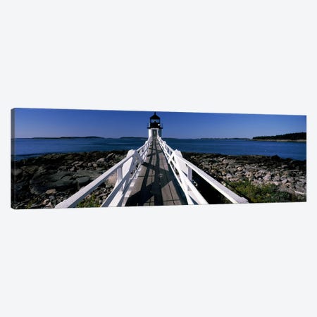 Lighthouse on the coastMarshall Point Lighthouse, built, rebuilt 1858, Port Clyde, Maine, USA Canvas Print #PIM7436} by Panoramic Images Art Print