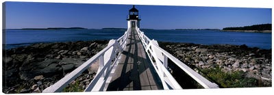 Lighthouse on the coastMarshall Point Lighthouse, built, rebuilt 1858, Port Clyde, Maine, USA Canvas Art Print - Dock & Pier Art
