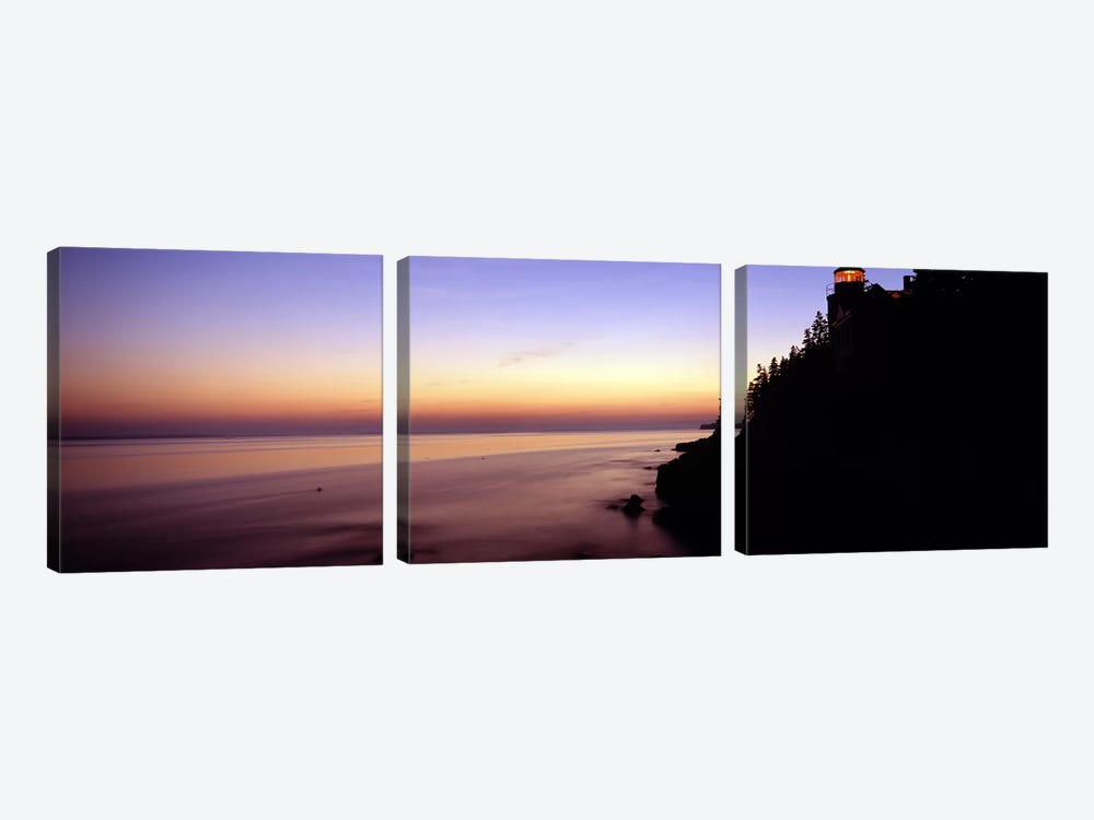 Pastel Seascape Sunset, Bass Harbor, Hancock County, Maine, USA by Panoramic Images 3-piece Canvas Art