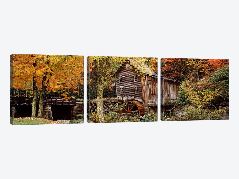 Glade Creek Grist Mill I, Babcock State Park, Fayette County, West Virginia, USA by Panoramic Images 3-piece Canvas Wall Art