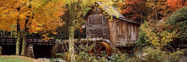 West Virginia: Glade Creek Grist Mill I, Babcock State Park, Fayette County, West Virginia, USA by Panoramic Images