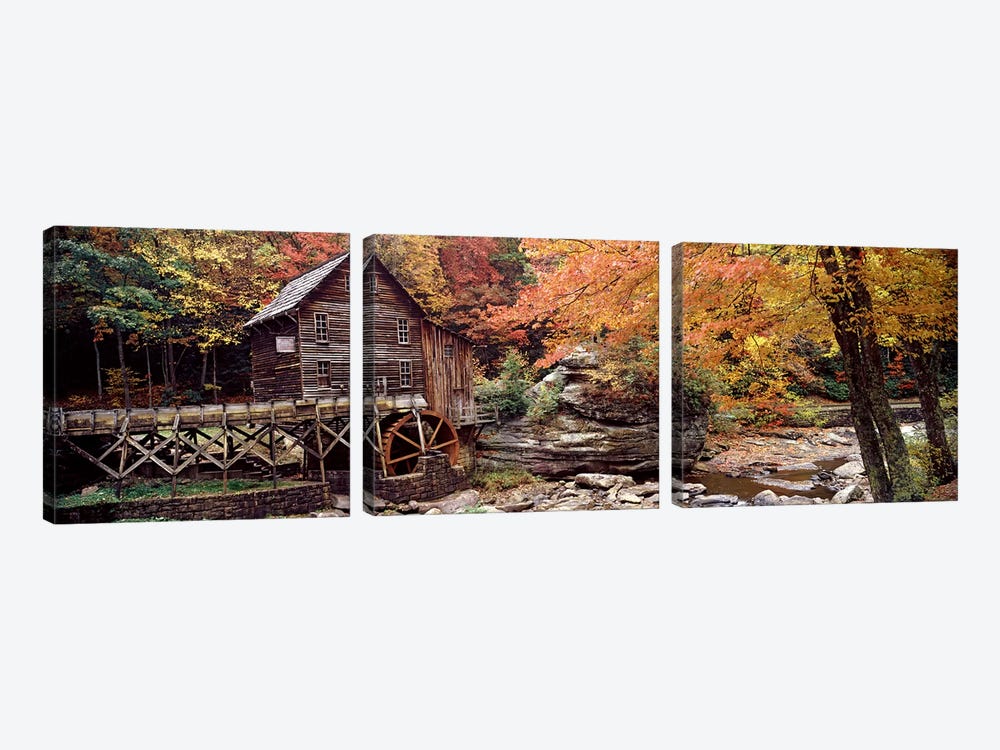Glade Creek Grist Mill II, Babcock State Park, Fayette County, West Virginia, USA by Panoramic Images 3-piece Canvas Art Print