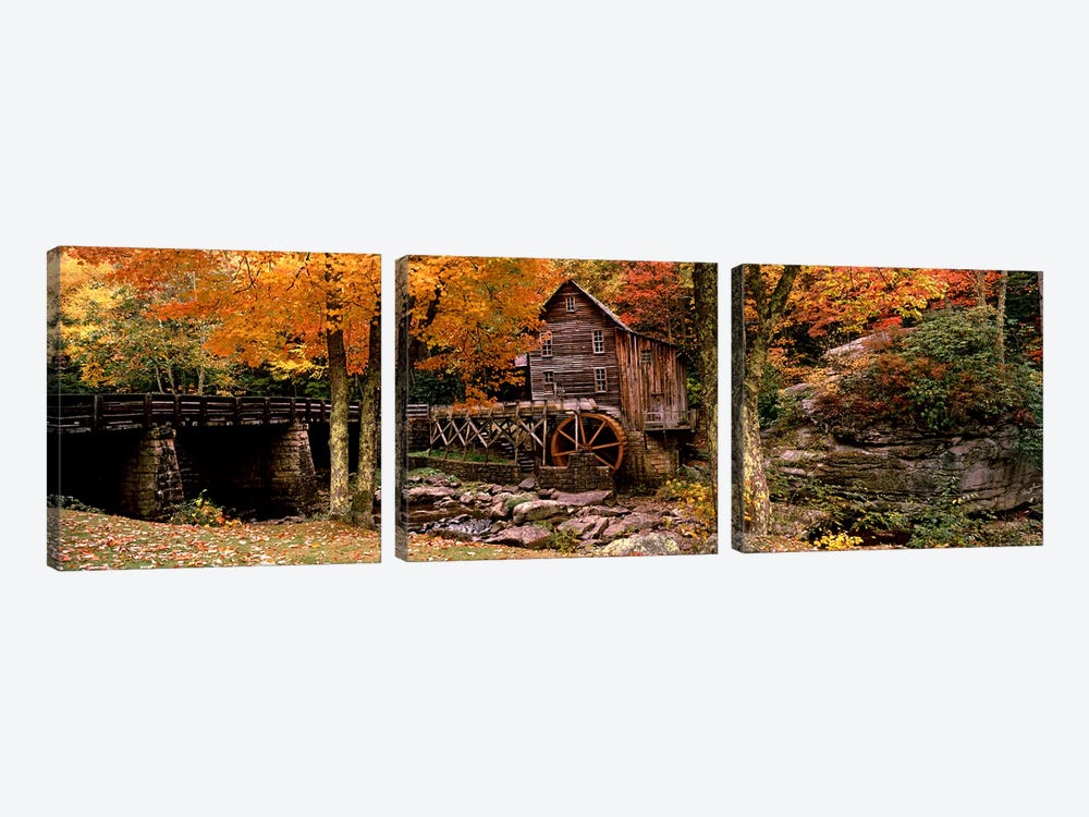 Glade Creek Grist Mill III, Babcock State Park, Fayette County, West Virginia, USA by Panoramic Images 3-piece Canvas Art