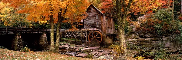 West Virginia: Glade Creek Grist Mill III, Babcock State Park, Fayette County, West Virginia, USA by Panoramic Images
