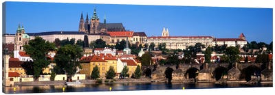 Prague Castle As Seen From The Banks Of The Vltava River, Prague, Czech Republic Canvas Art Print - Prague Art