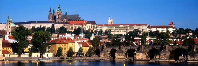 Prague Castle As Seen From The Banks Of The Vltava River, Prague, Czech Republic