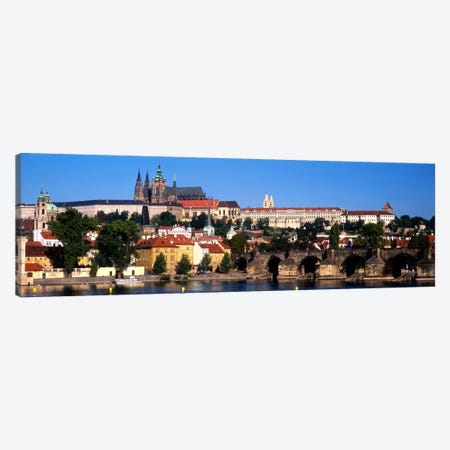 Prague Castle As Seen From The Banks Of The Vltava River, Prague, Czech Republic Canvas Print #PIM744} by Panoramic Images Canvas Wall Art
