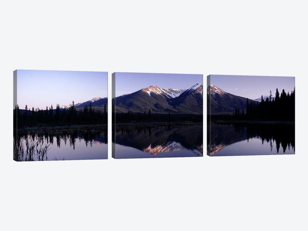 Mountain Landscape And Its Reflection, Banff, Alberta, Canada by Panoramic Images 3-piece Canvas Artwork