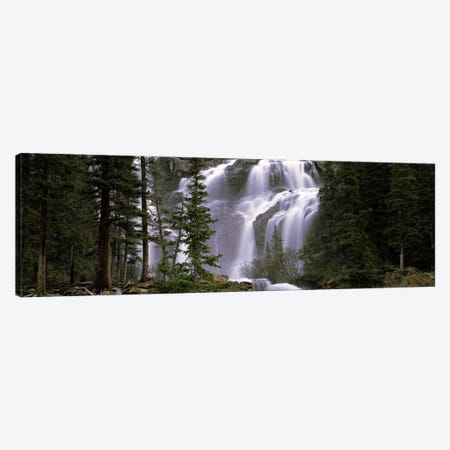 Waterfall in a forest, Banff, Alberta, Canada Canvas Print #PIM7453} by Panoramic Images Canvas Wall Art