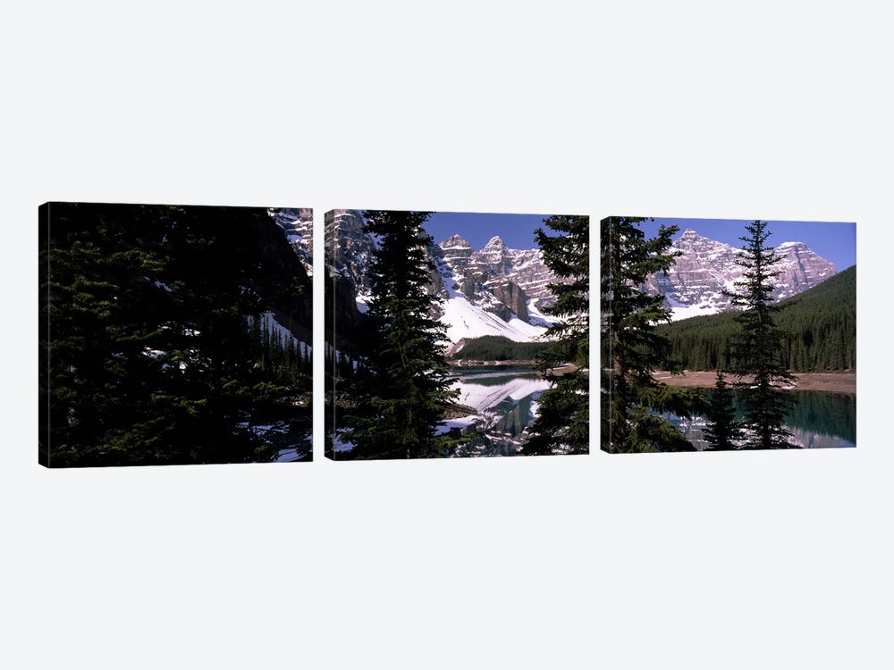 Lake in front of mountains, Banff, Alberta, Canada by Panoramic Images 3-piece Canvas Artwork