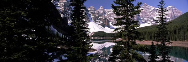 Banff National Park: Lake in front of mountains, Banff, Alberta, Canada by Panoramic Images