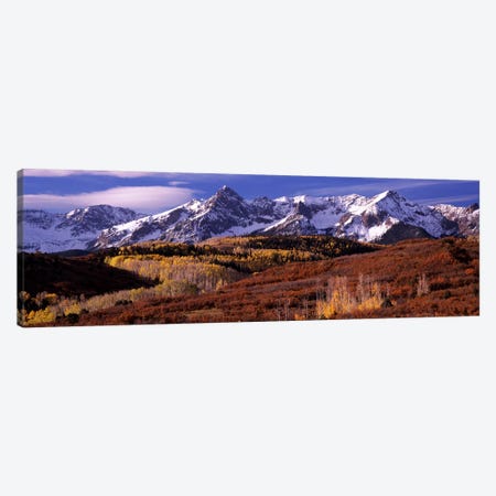 Mountains covered with snow and fall colors, near Telluride, Colorado, USA Canvas Print #PIM7458} by Panoramic Images Canvas Wall Art