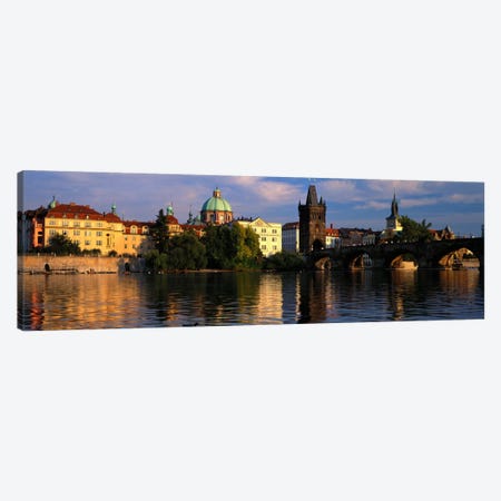 Charles Bridge Vltava River Prague Czech Republic Canvas Print #PIM745} by Panoramic Images Canvas Wall Art