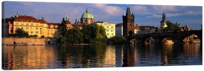 Charles Bridge Vltava River Prague Czech Republic Canvas Art Print - Czech Republic Art