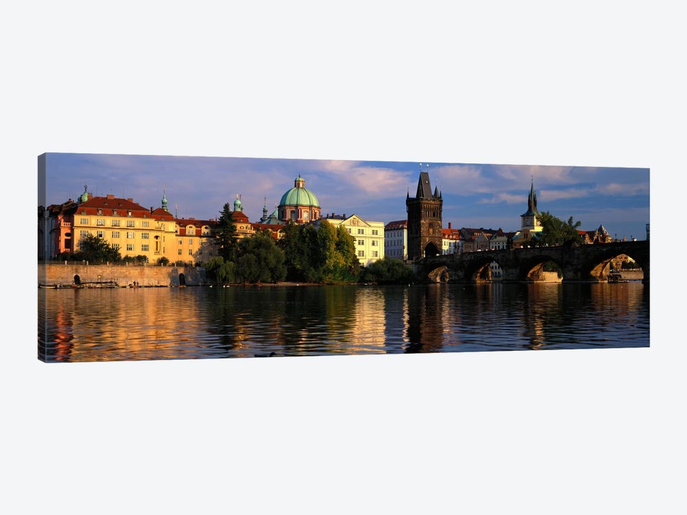 Charles Bridge Vltava River Prague Czech Republic by Panoramic Images 1-piece Canvas Artwork