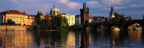 Charles Bridge Vltava River Prague Czech Republic Ver. II