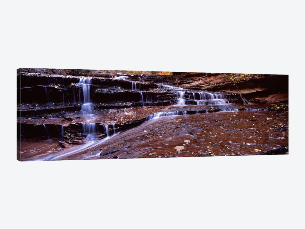 Stream flowing through rocks, North Creek, Zion National Park, Utah, USA by Panoramic Images 1-piece Canvas Art