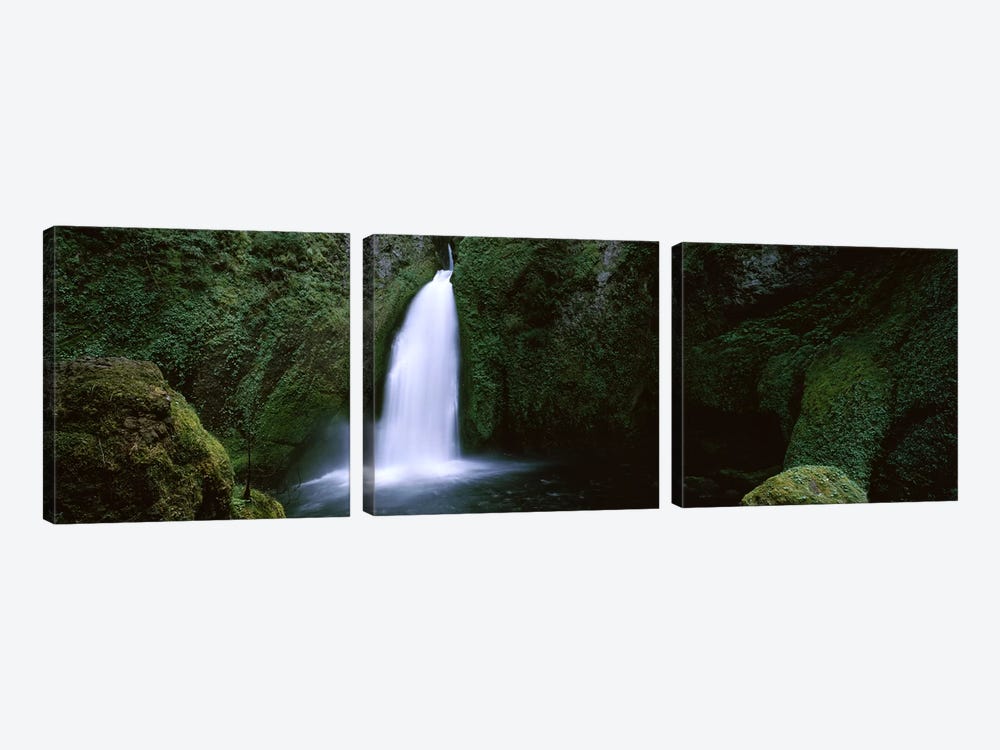 Waterfall in a forest, Columbia River Gorge, Oregon, USA #2 by Panoramic Images 3-piece Canvas Print