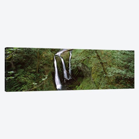 High angle view of a waterfall in a forest, Triple Falls, Columbia River Gorge, Oregon, USA Canvas Print #PIM7512} by Panoramic Images Canvas Art Print