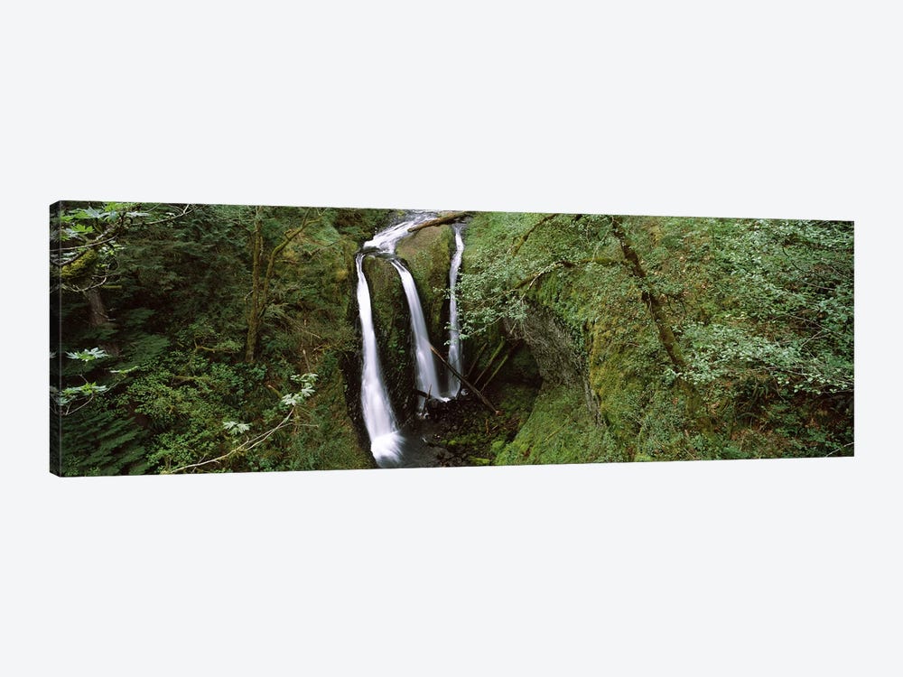 High angle view of a waterfall in a forest, Triple Falls, Columbia River Gorge, Oregon, USA by Panoramic Images 1-piece Canvas Print