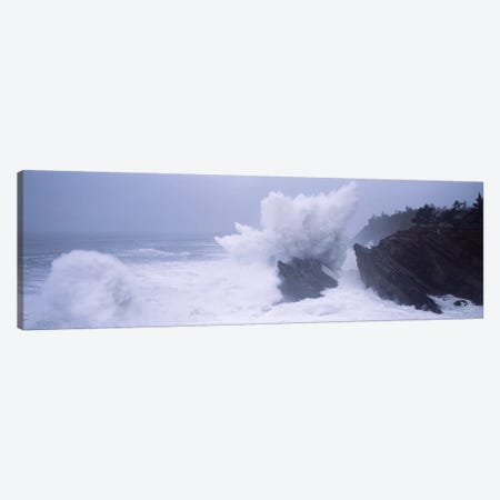 Crashing Waves Along The Coast, Shore Acres State Park, Coos County, Oregon, USA Canvas Print #PIM7516} by Panoramic Images Canvas Wall Art