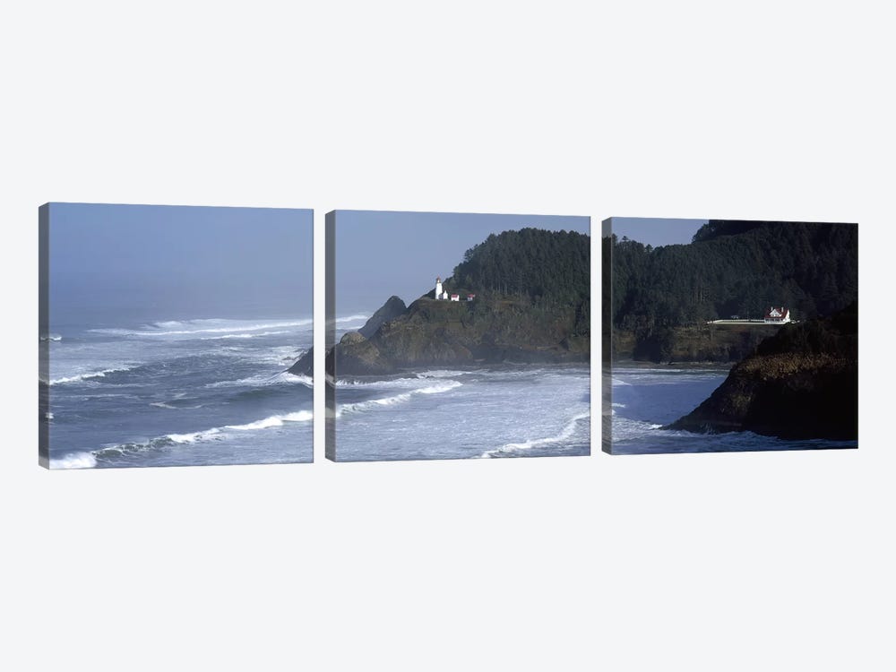 Distant View Of Heceta Head Light, Heceta Head, Lane County, Oregon, USA by Panoramic Images 3-piece Art Print