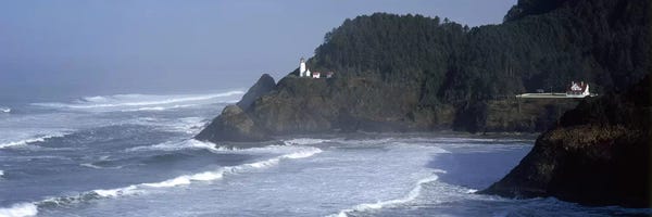 Oregon: Distant View Of Heceta Head Light, Heceta Head, Lane County, Oregon, USA by Panoramic Images