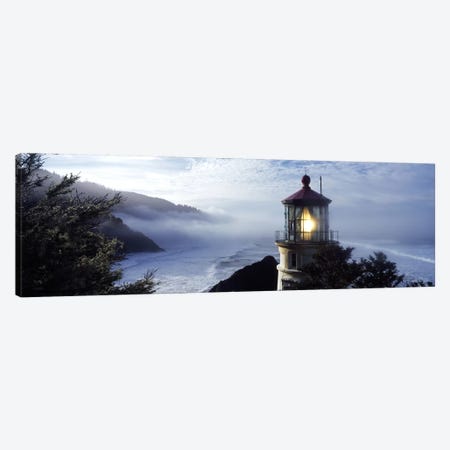 Foggy Day At Heceta Head Lighthouse State Scenic Viewpoint, Lane County, Oregon, USA Canvas Print #PIM7519} by Panoramic Images Canvas Art Print