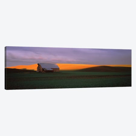Barn in a field at sunset, Palouse, Whitman County, Washington State, USA Canvas Print #PIM7525} by Panoramic Images Canvas Print