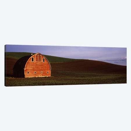 Barn in a field at sunset, Palouse, Whitman County, Washington State, USA #2 Canvas Print #PIM7530} by Panoramic Images Canvas Art Print