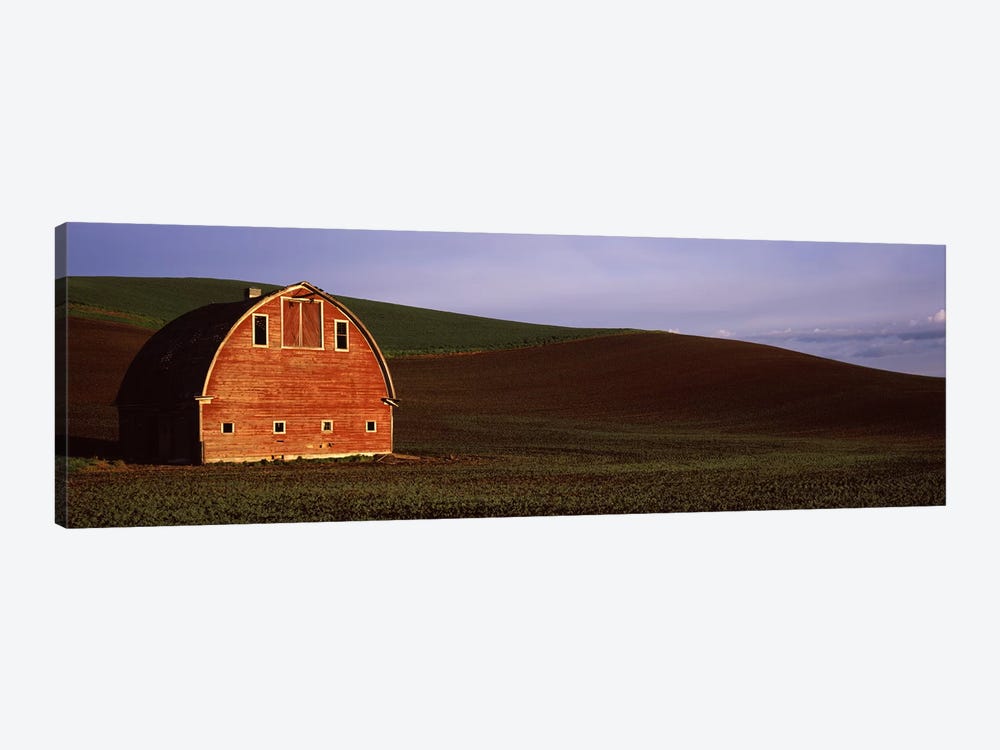 Barn in a field at sunset, Palouse, Whitman County, Washington State, USA #2 by Panoramic Images 1-piece Art Print