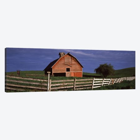 Old barn with a fence in a field, Palouse, Whitman County, Washington State, USA Canvas Print #PIM7531} by Panoramic Images Canvas Print