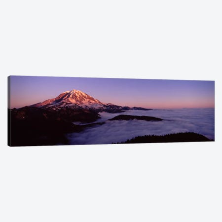Sea of clouds with mountains in the background, Mt Rainier, Pierce County, Washington State, USA Canvas Print #PIM7540} by Panoramic Images Canvas Wall Art