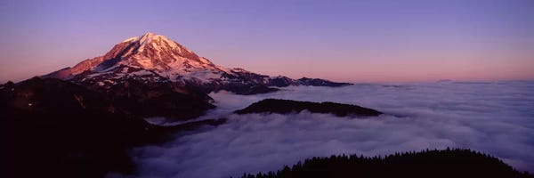 Smalt: Sea of clouds with mountains in the background, Mt Rainier, Pierce County, Washington State, USA by Panoramic Images