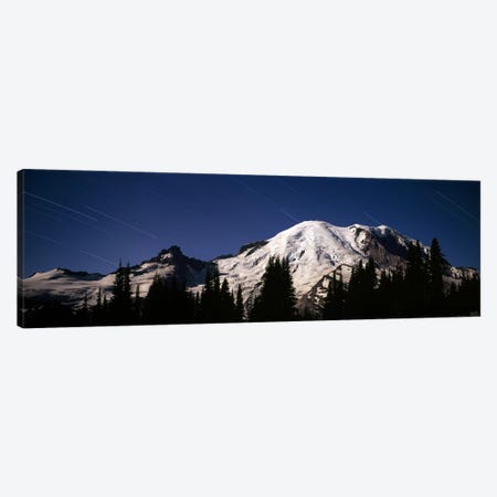 Star trails over mountains, Mt Rainier, Washington State, USA Canvas Print #PIM7542} by Panoramic Images Canvas Wall Art