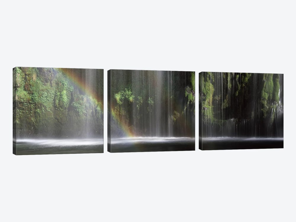 A Waterfall's Rainbow, Mossrbrae Falls, Dunsmuir, Siskiyou County, California, USA by Panoramic Images 3-piece Canvas Art