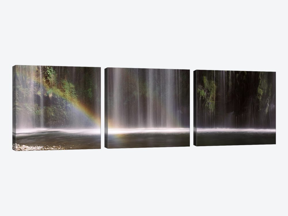 A Waterfall's Fading Rainbow, Mossrbrae Falls, Dunsmuir, Siskiyou County, California, USA by Panoramic Images 3-piece Canvas Wall Art